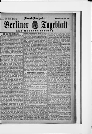 Berliner Tageblatt und Handels-Zeitung vom 28.04.1892