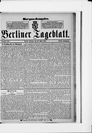 Berliner Tageblatt und Handels-Zeitung vom 29.04.1892