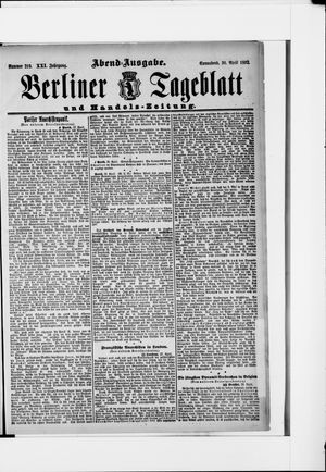 Berliner Tageblatt und Handels-Zeitung vom 30.04.1892