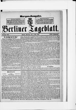 Berliner Tageblatt und Handels-Zeitung on May 1, 1892