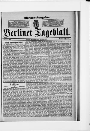 Berliner Tageblatt und Handels-Zeitung on May 4, 1892
