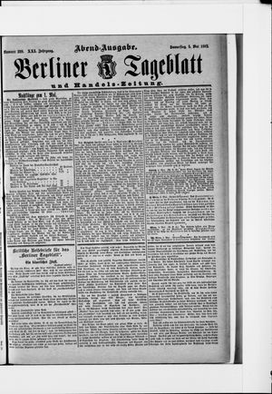 Berliner Tageblatt und Handels-Zeitung on May 5, 1892