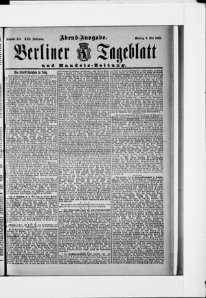 Berliner Tageblatt und Handels-Zeitung on May 9, 1892