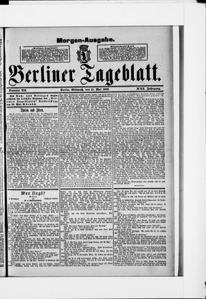 Berliner Tageblatt und Handels-Zeitung on May 11, 1892