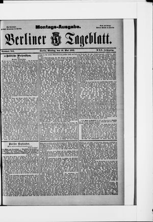 Berliner Tageblatt und Handels-Zeitung vom 16.05.1892