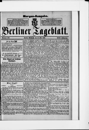 Berliner Tageblatt und Handels-Zeitung on May 18, 1892