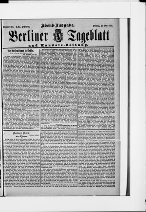 Berliner Tageblatt und Handels-Zeitung on May 24, 1892