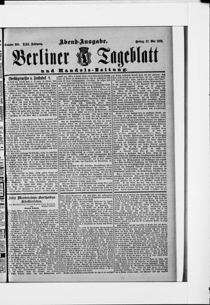 Berliner Tageblatt und Handels-Zeitung on May 26, 1892