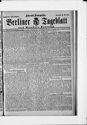 Berliner Tageblatt und Handels-Zeitung on May 28, 1892