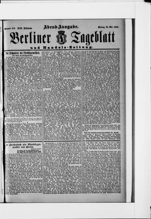 Berliner Tageblatt und Handels-Zeitung vom 30.05.1892