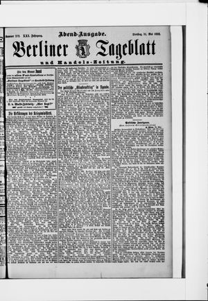 Berliner Tageblatt und Handels-Zeitung on May 31, 1892