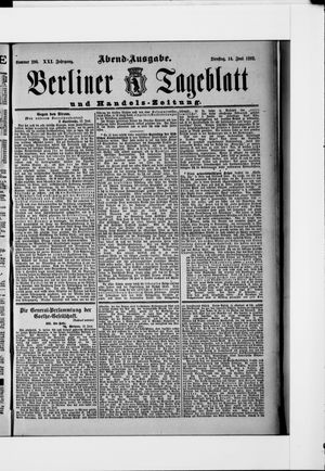 Berliner Tageblatt und Handels-Zeitung on Jun 14, 1892
