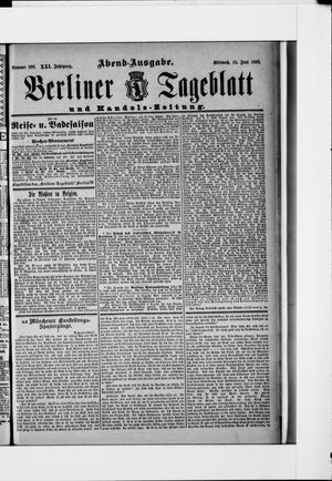Berliner Tageblatt und Handels-Zeitung vom 15.06.1892