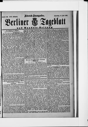 Berliner Tageblatt und Handels-Zeitung vom 16.06.1892