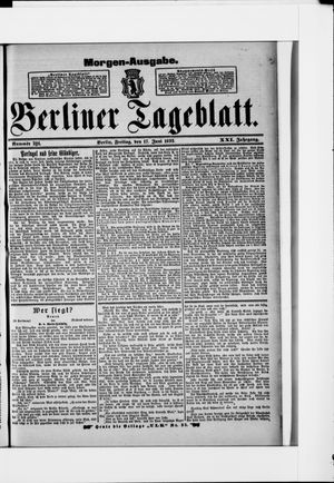 Berliner Tageblatt und Handels-Zeitung vom 17.06.1892