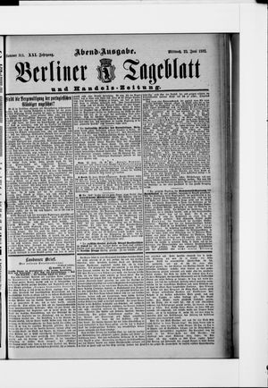 Berliner Tageblatt und Handels-Zeitung on Jun 22, 1892