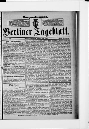 Berliner Tageblatt und Handels-Zeitung vom 23.06.1892