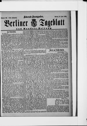 Berliner Tageblatt und Handels-Zeitung vom 27.06.1892
