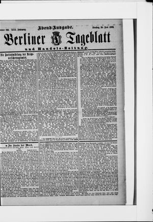Berliner Tageblatt und Handels-Zeitung vom 28.06.1892