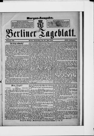 Berliner Tageblatt und Handels-Zeitung vom 30.06.1892