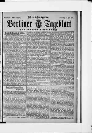 Berliner Tageblatt und Handels-Zeitung vom 14.07.1892