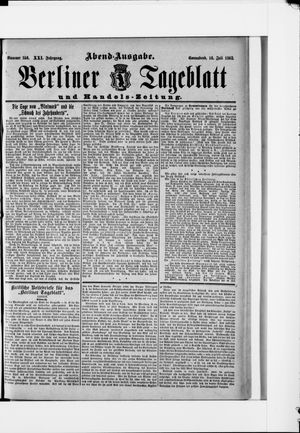 Berliner Tageblatt und Handels-Zeitung on Jul 16, 1892