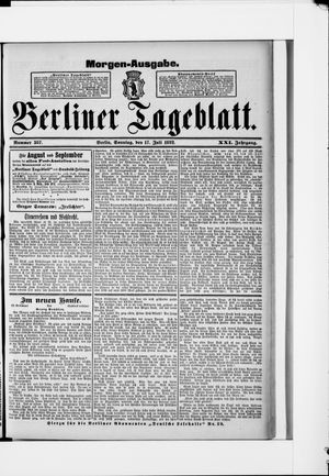 Berliner Tageblatt und Handels-Zeitung vom 17.07.1892