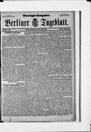 Berliner Tageblatt und Handels-Zeitung on Jul 18, 1892