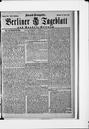 Berliner Tageblatt und Handels-Zeitung vom 20.07.1892