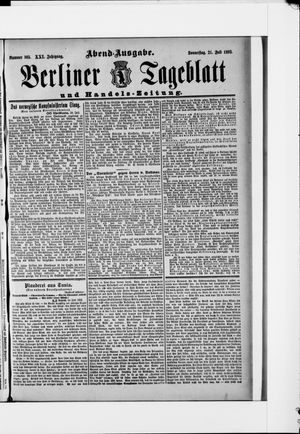 Berliner Tageblatt und Handels-Zeitung vom 21.07.1892