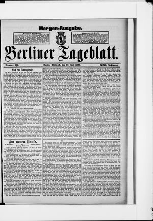 Berliner Tageblatt und Handels-Zeitung vom 27.07.1892