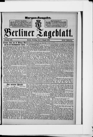 Berliner Tageblatt und Handels-Zeitung on Aug 2, 1892