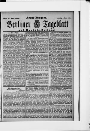Berliner Tageblatt und Handels-Zeitung vom 04.08.1892