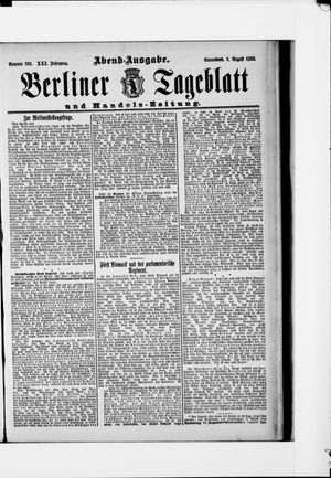 Berliner Tageblatt und Handels-Zeitung vom 06.08.1892