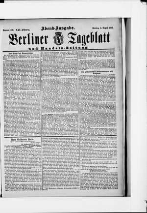 Berliner Tageblatt und Handels-Zeitung vom 09.08.1892