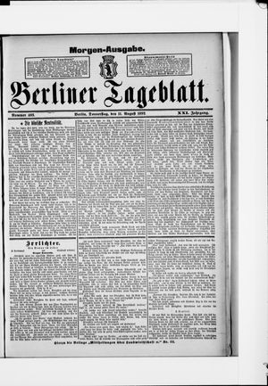 Berliner Tageblatt und Handels-Zeitung vom 11.08.1892