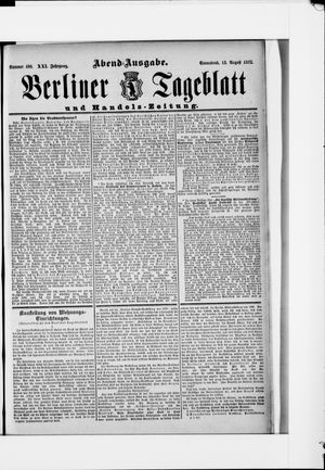 Berliner Tageblatt und Handels-Zeitung vom 13.08.1892