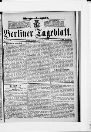 Berliner Tageblatt und Handels-Zeitung vom 17.08.1892