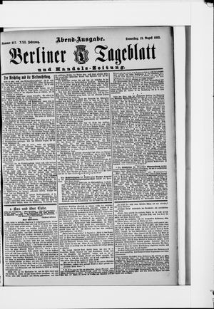Berliner Tageblatt und Handels-Zeitung vom 18.08.1892