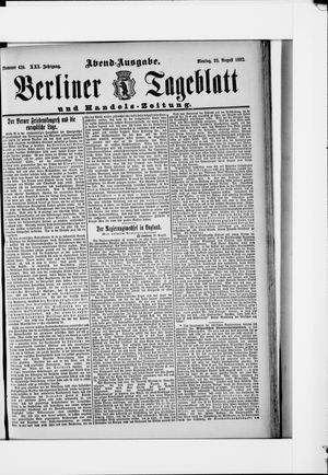 Berliner Tageblatt und Handels-Zeitung on Aug 22, 1892