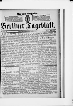 Berliner Tageblatt und Handels-Zeitung vom 24.08.1892