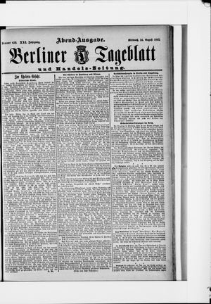 Berliner Tageblatt und Handels-Zeitung vom 24.08.1892