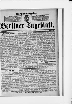 Berliner Tageblatt und Handels-Zeitung vom 26.08.1892