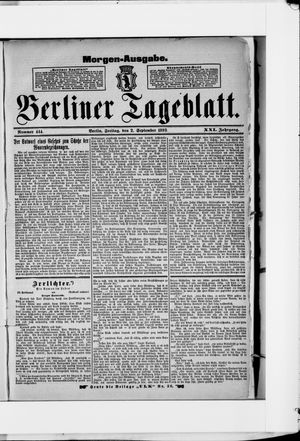 Berliner Tageblatt und Handels-Zeitung on Sep 2, 1892