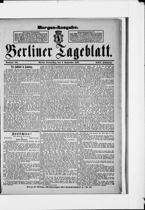 Berliner Tageblatt und Handels-Zeitung vom 08.09.1892