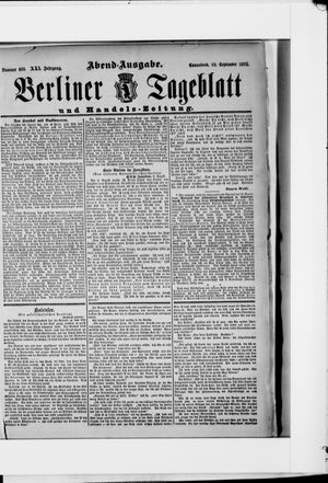 Berliner Tageblatt und Handels-Zeitung vom 10.09.1892