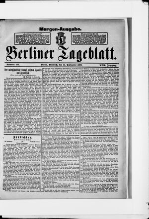Berliner Tageblatt und Handels-Zeitung vom 14.09.1892