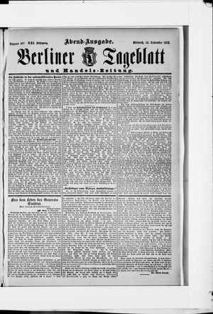 Berliner Tageblatt und Handels-Zeitung vom 14.09.1892