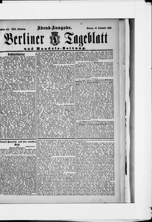 Berliner Tageblatt und Handels-Zeitung vom 19.09.1892