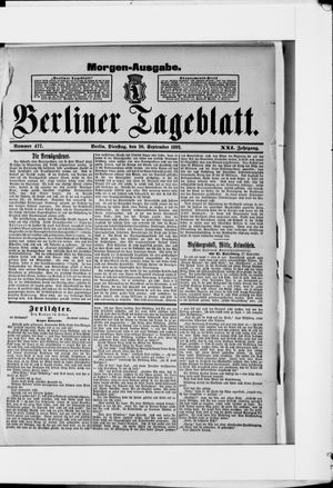 Berliner Tageblatt und Handels-Zeitung vom 20.09.1892